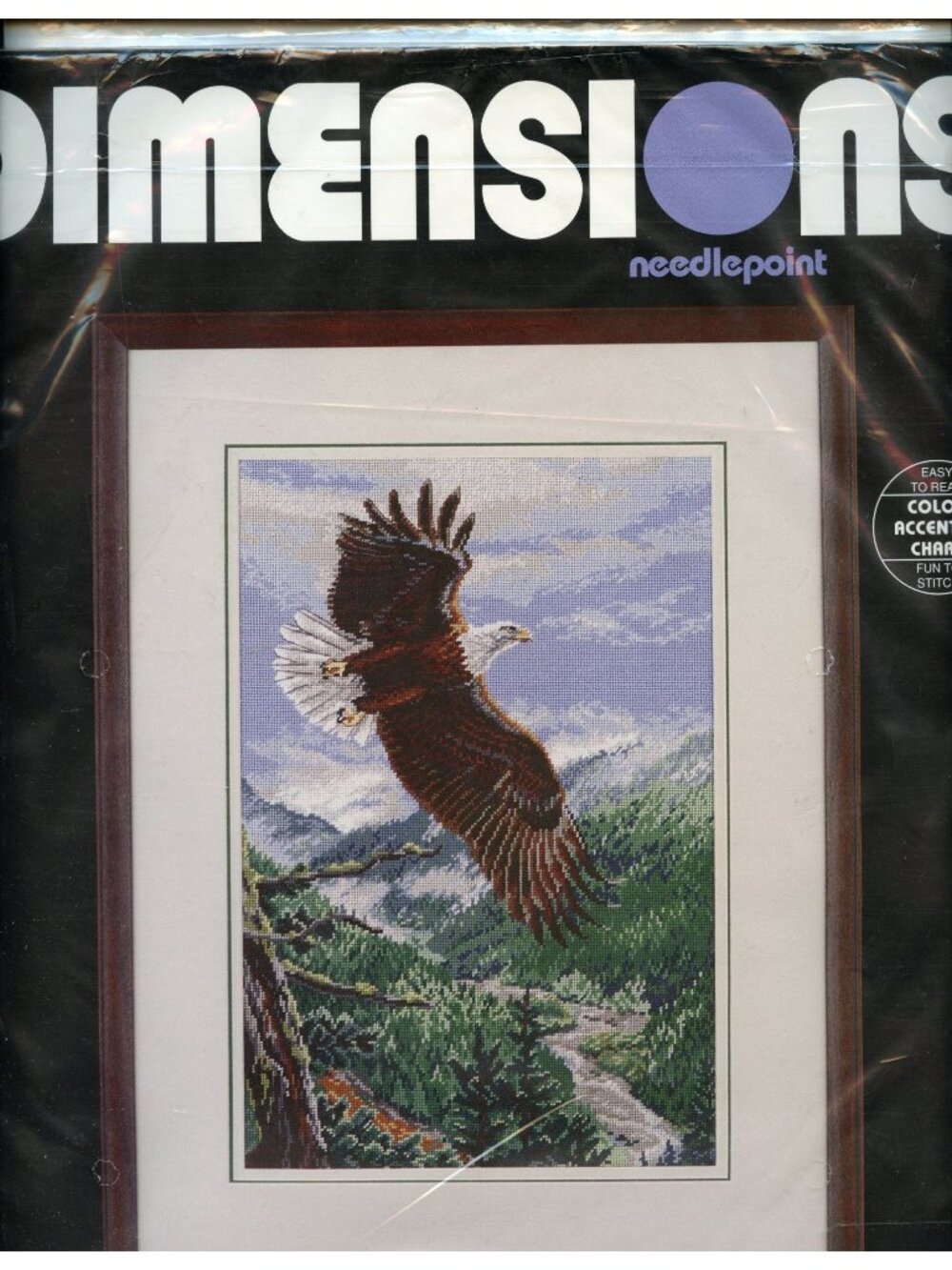 Soaring Spirit Needlepoint Kit Bald Eagle Design Dimensions 12x18 Or 18x24 Frame